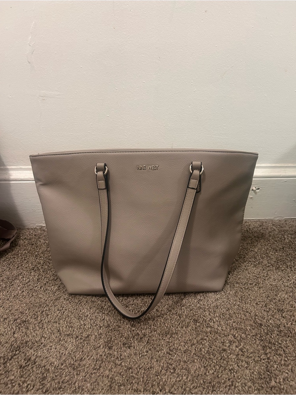Nine West Taupe Pebbled Shoulder Tote